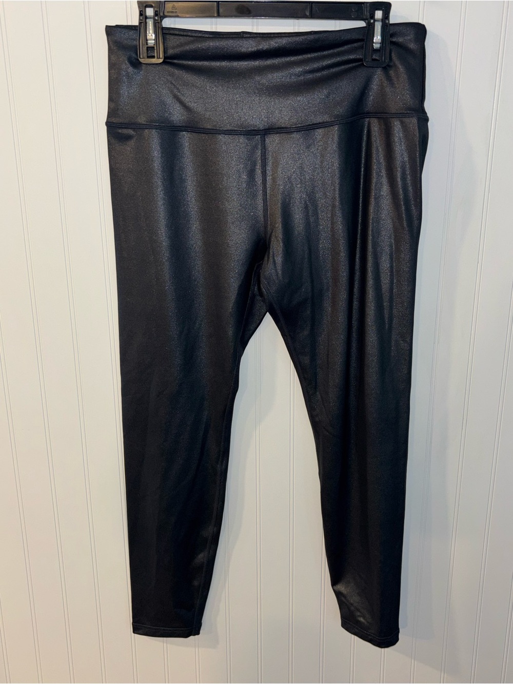 Athleta Black Shiny Faux Leather Leggings